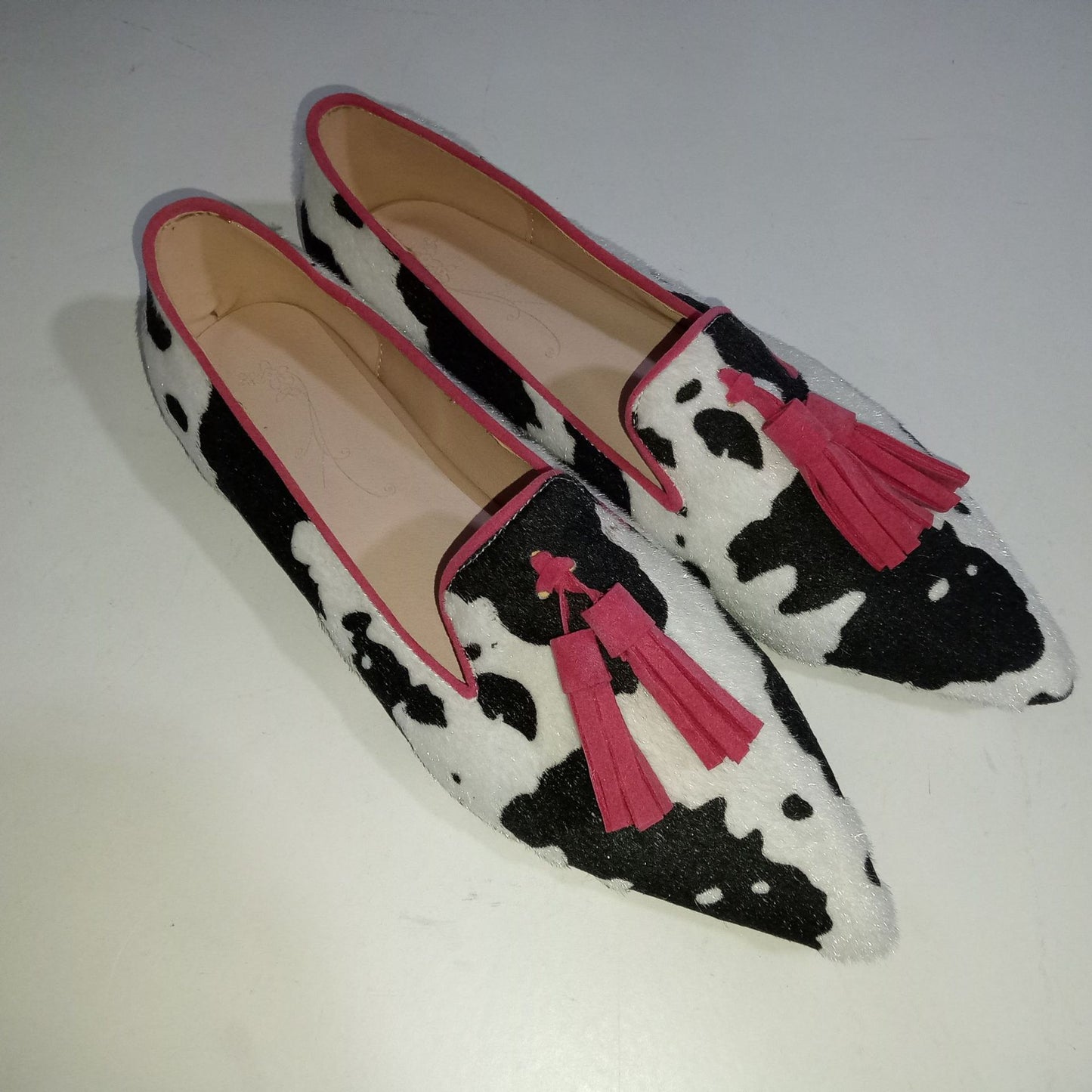 Women's Cows Pattern Tassel Casual Pumps