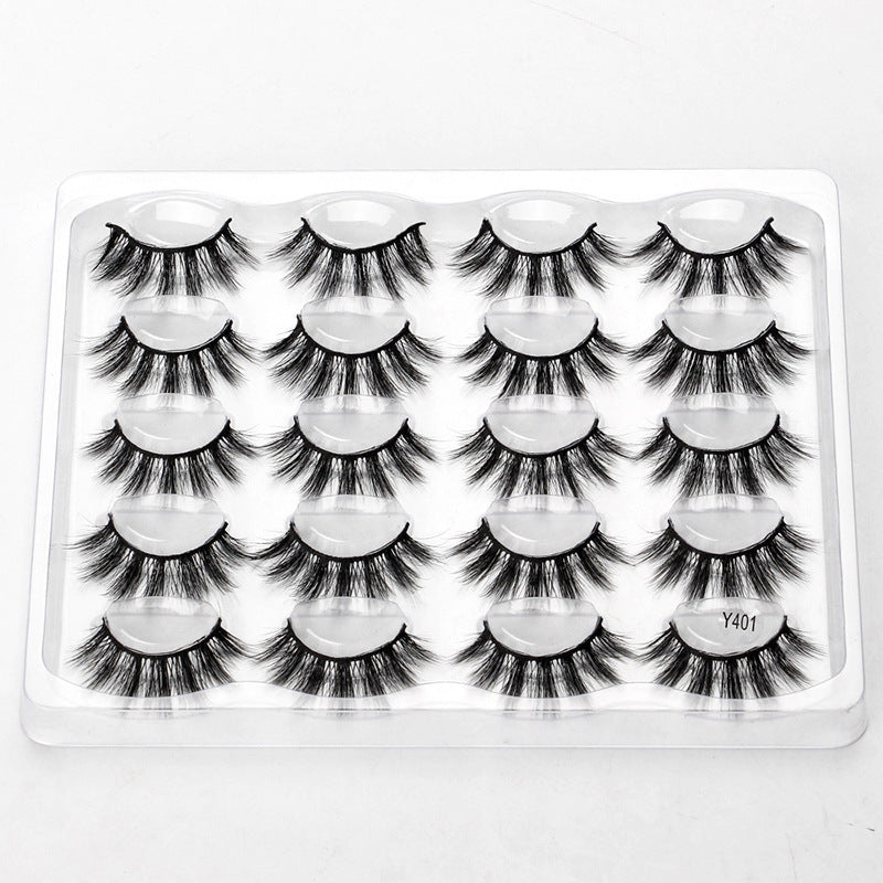 3D Artificial Mink Hair Thick Curling Pure Handmade Chemical Fiber Eyelash 10 Pairs