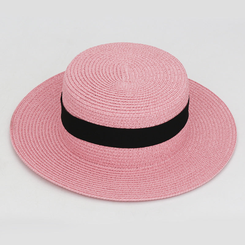 21 Color Square Buckle Dome Panama Lafite Flat Straw Hat