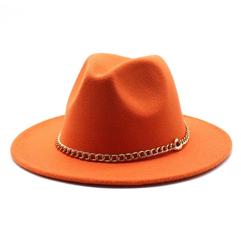 Broad-brimmed Hat Fashion Flat Brim Top Hat Men Women