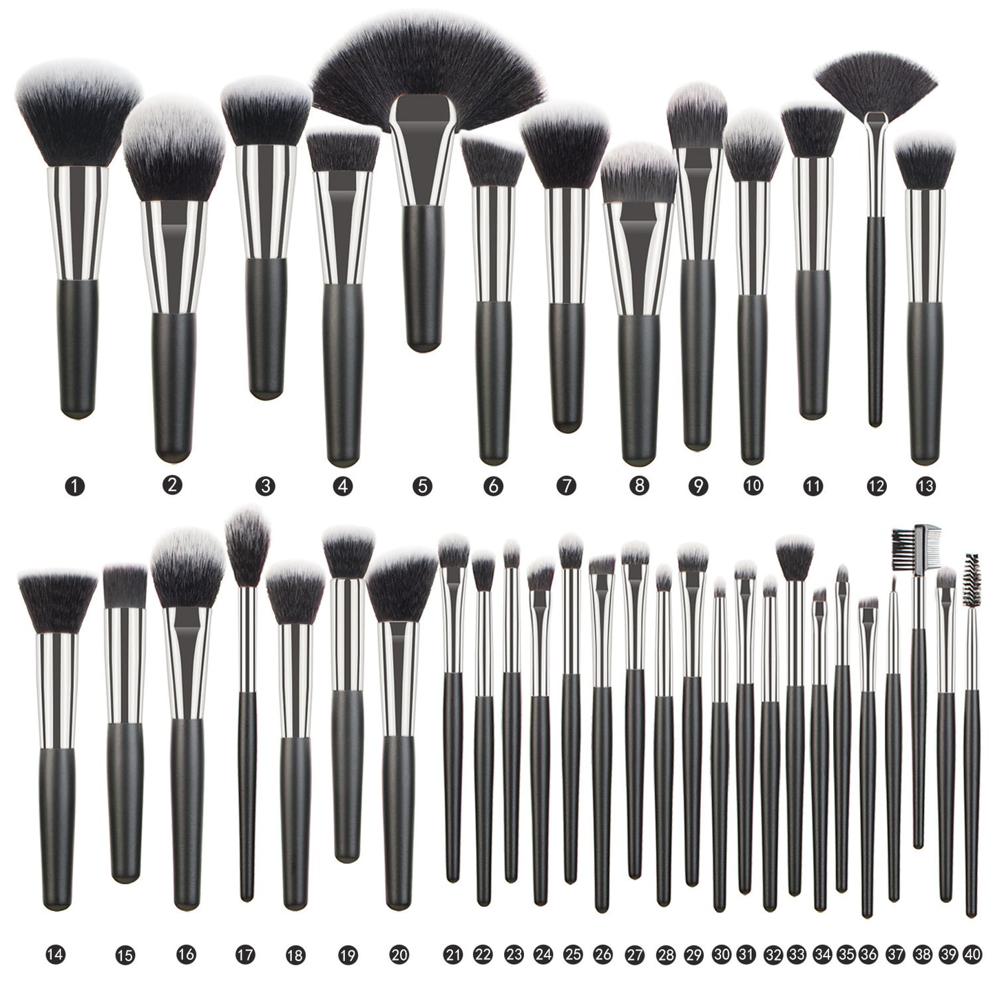 Animal Hair Makeup Brush Full Set