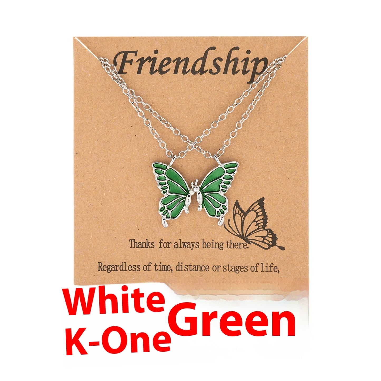 Friendship Paper Card Necklace Creative Butterfly Commemorative Necklace Fashion Jewelry