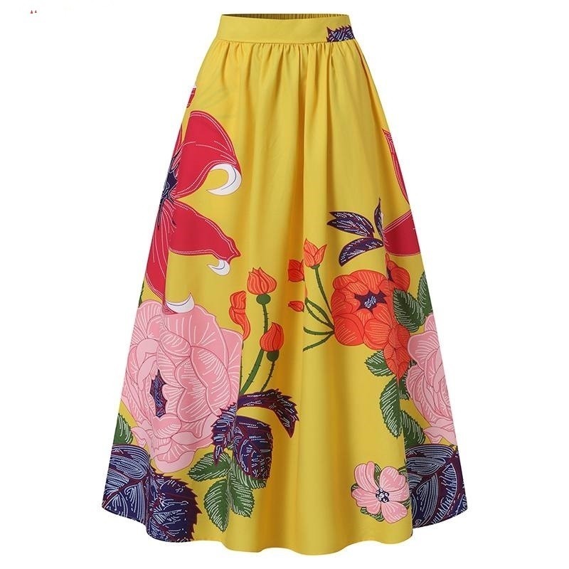 Bottoms Skirt Floral Holiday Women For Long Maxi