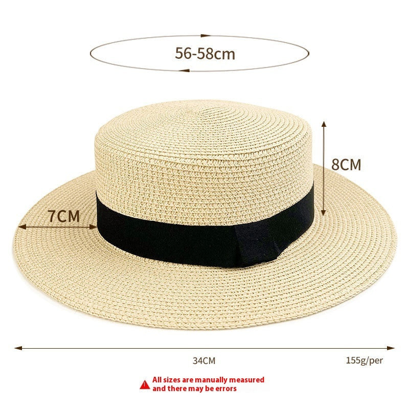 21 Color Square Buckle Dome Panama Lafite Flat Straw Hat