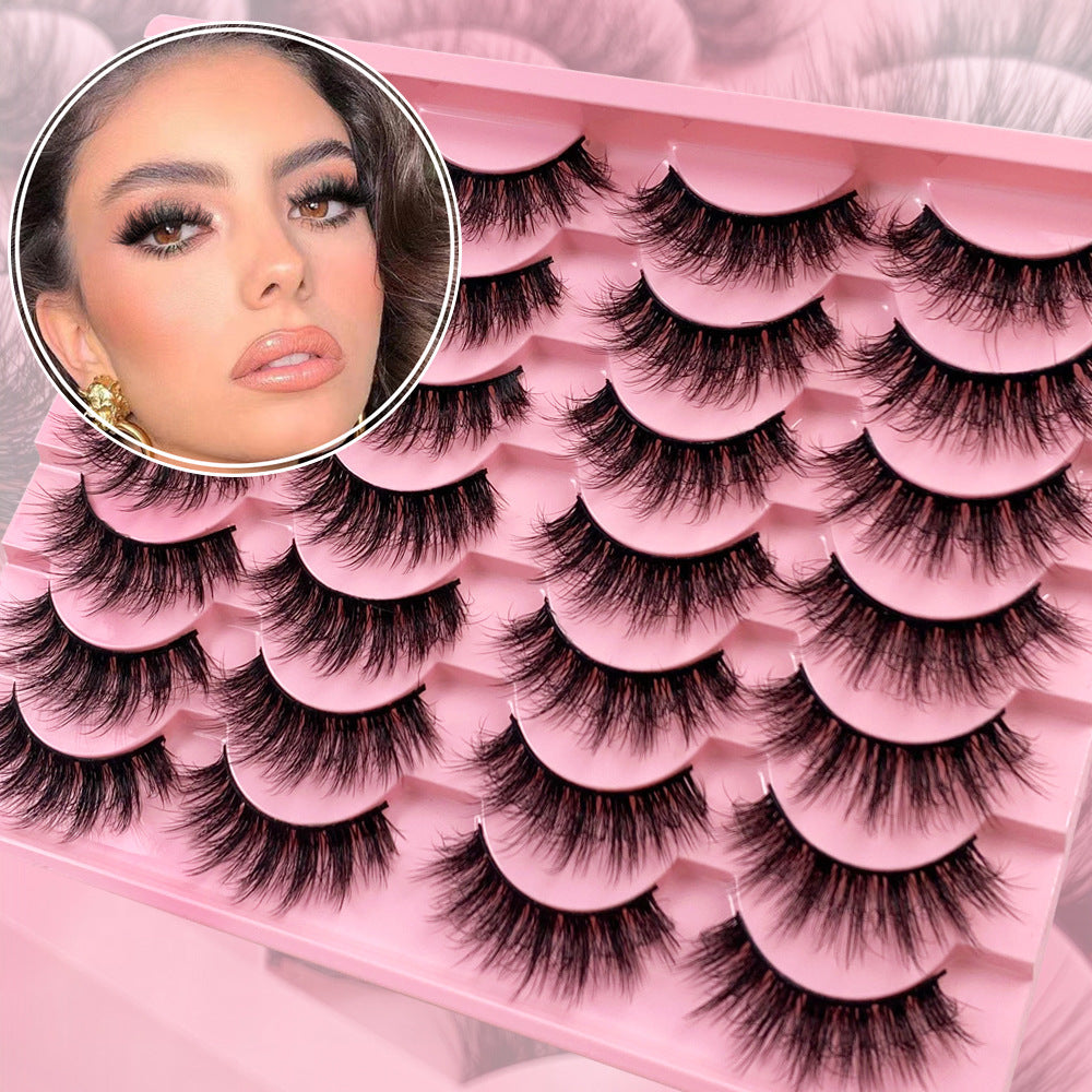 False Eyelashes 14 Pairs Natural Simulation Thick Curl Long