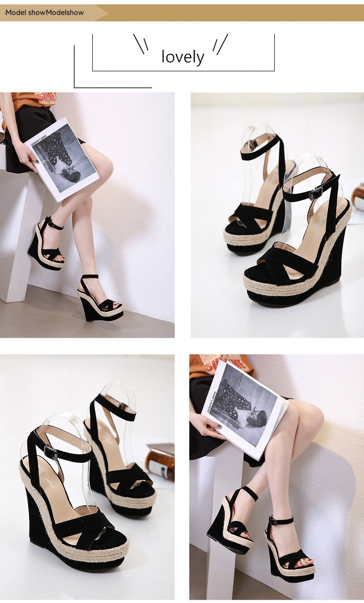 Hemp Rope Comfortable High Heels Wedge Sandals