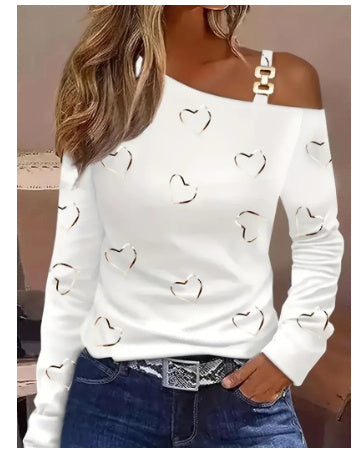 Women's Halter Neck Long-Sleeved Casual Top T-Shirt