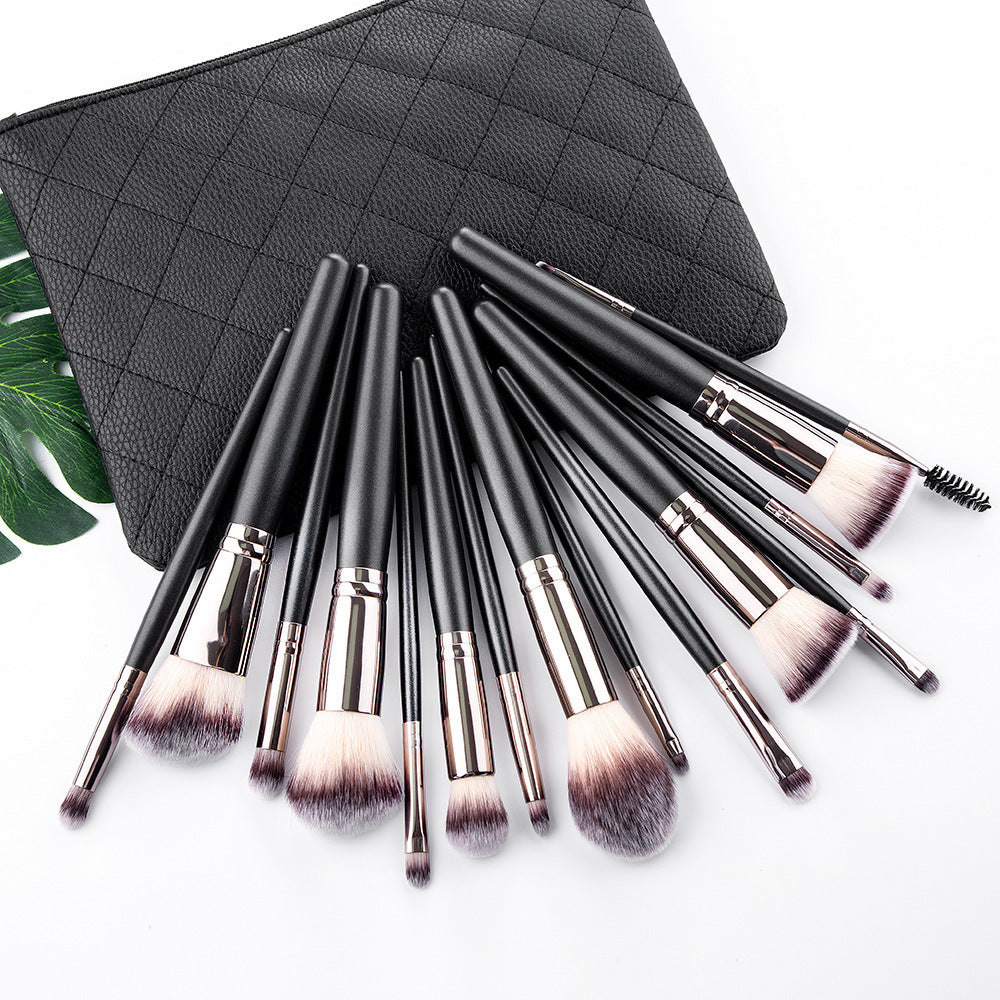 15 Makeup Brushes Set Full Set Matte Black Makeup Tools