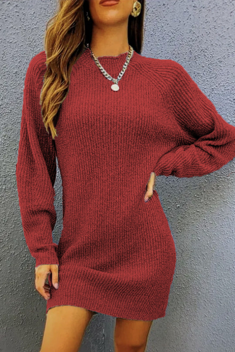 Solid Color Loose Long Sleeves Pullover Coat Sweater