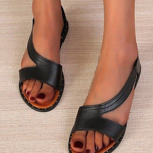 Large Fish Mouth Flatsole Sandals