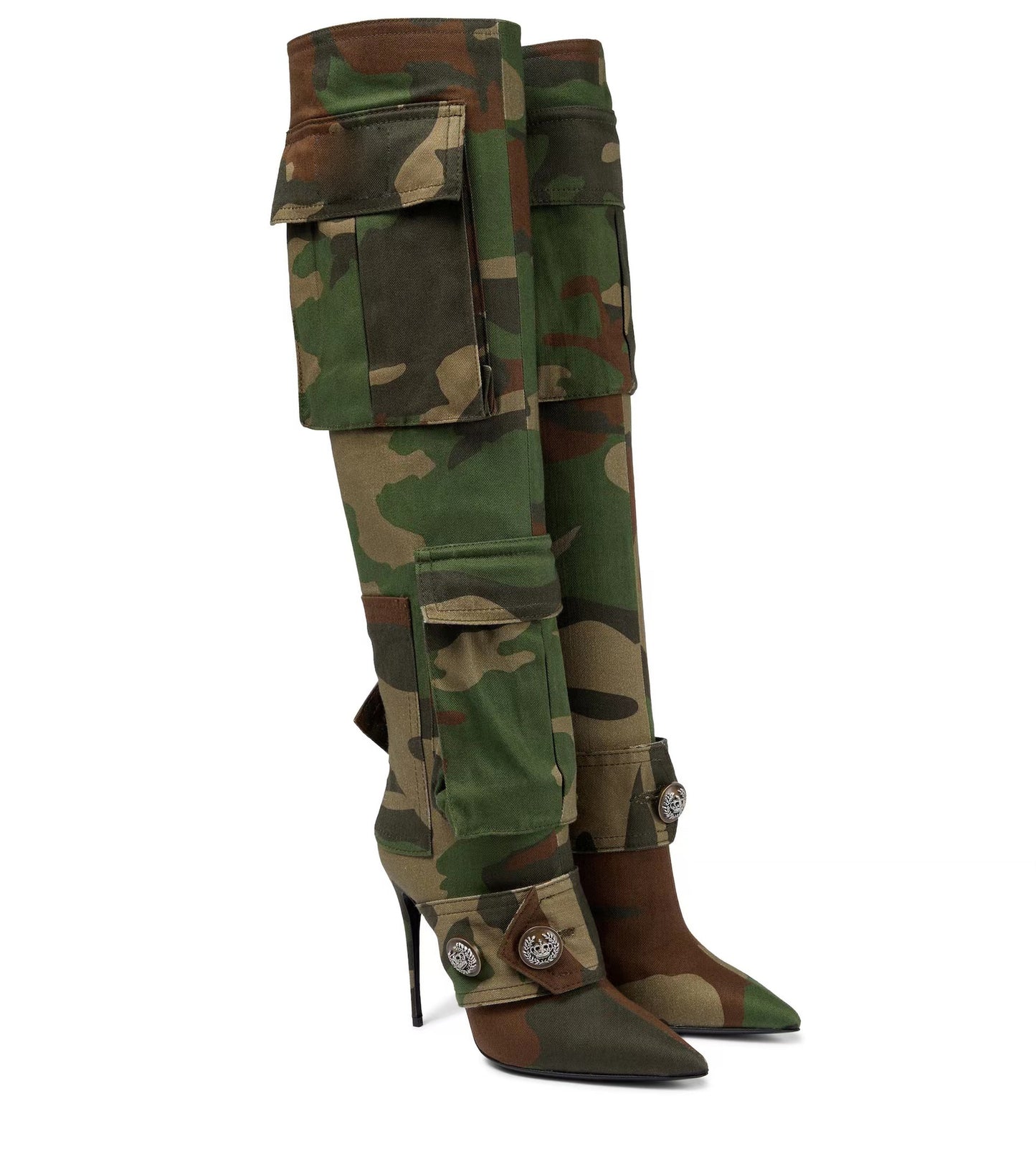 Women's Camouflage Stiletto Over-the-knee Pointed High Heel Personalized