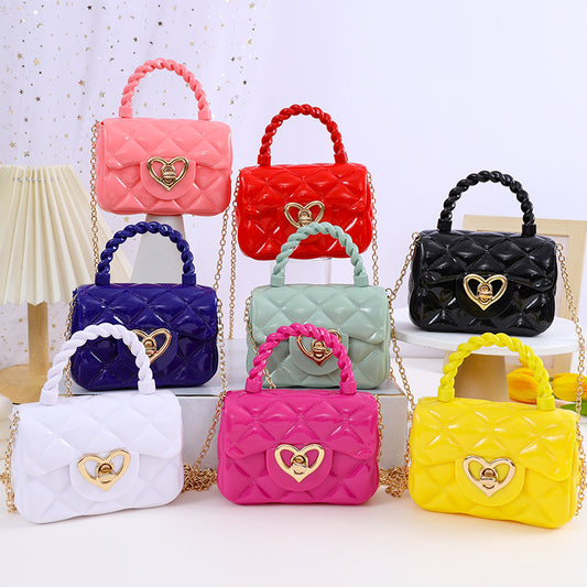 Plastic Transparent Jelly Mini Love Handbag