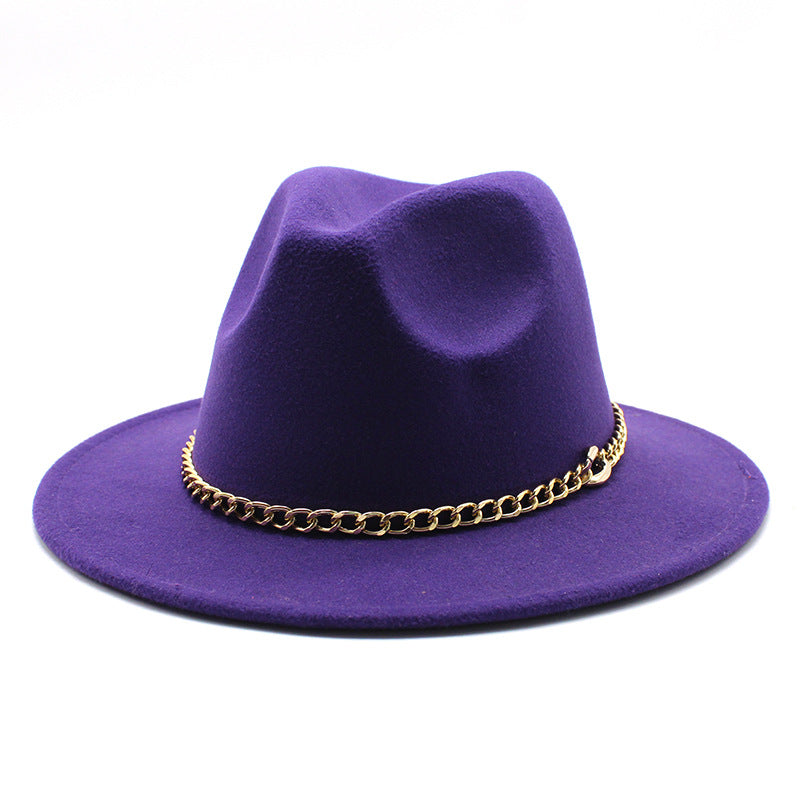 Broad-brimmed Hat Fashion Flat Brim Top Hat Men Women