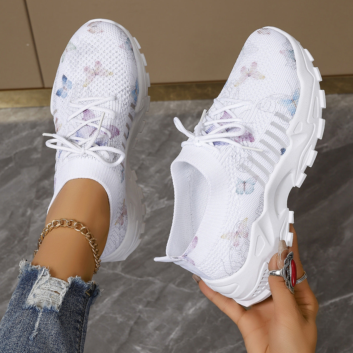 Flying Woven Shoes All-match Non-slip Wear-resistant Sneakers