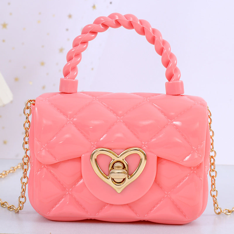 Plastic Transparent Jelly Mini Love Handbag