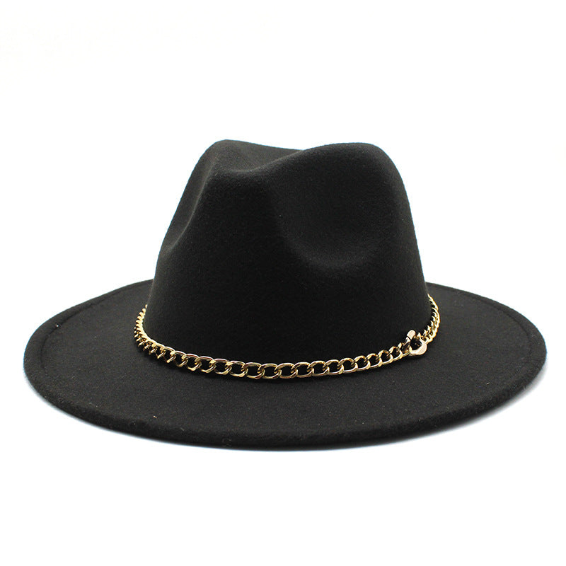 Broad-brimmed Hat Fashion Flat Brim Top Hat Men Women