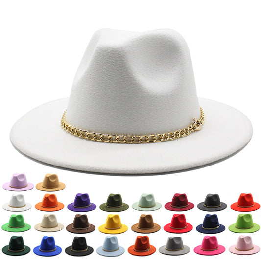Broad-brimmed Hat Fashion Flat Brim Top Hat Men Women
