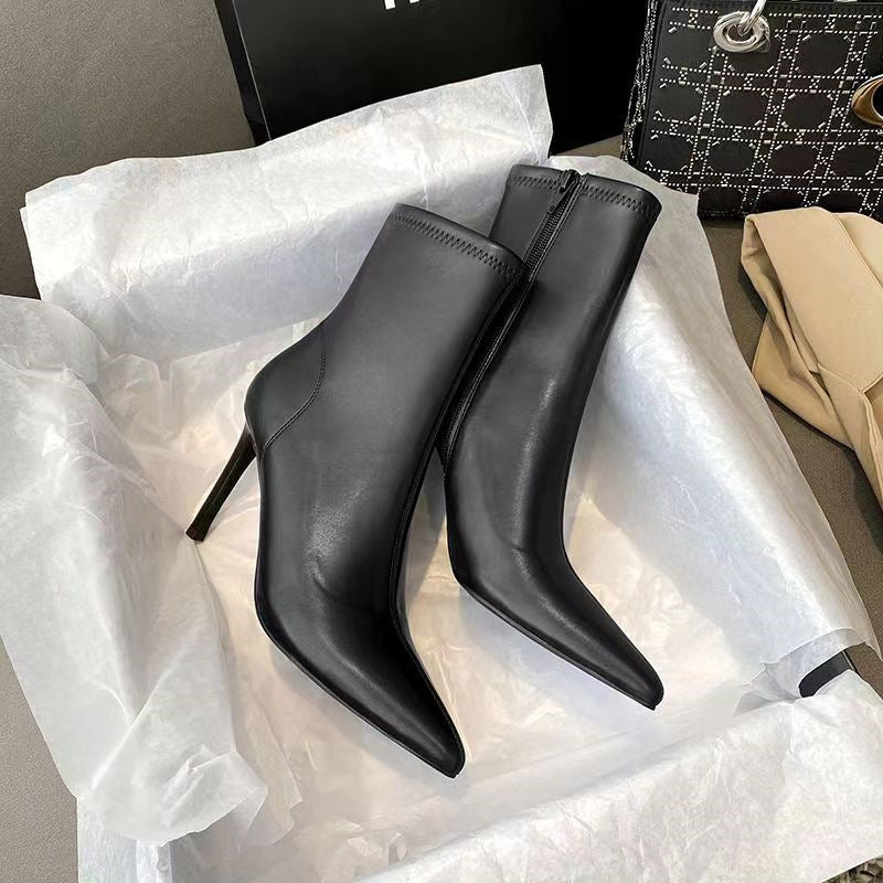 New Autumn Fried Street Fashion Stiletto Heel Pointed Martin Boots