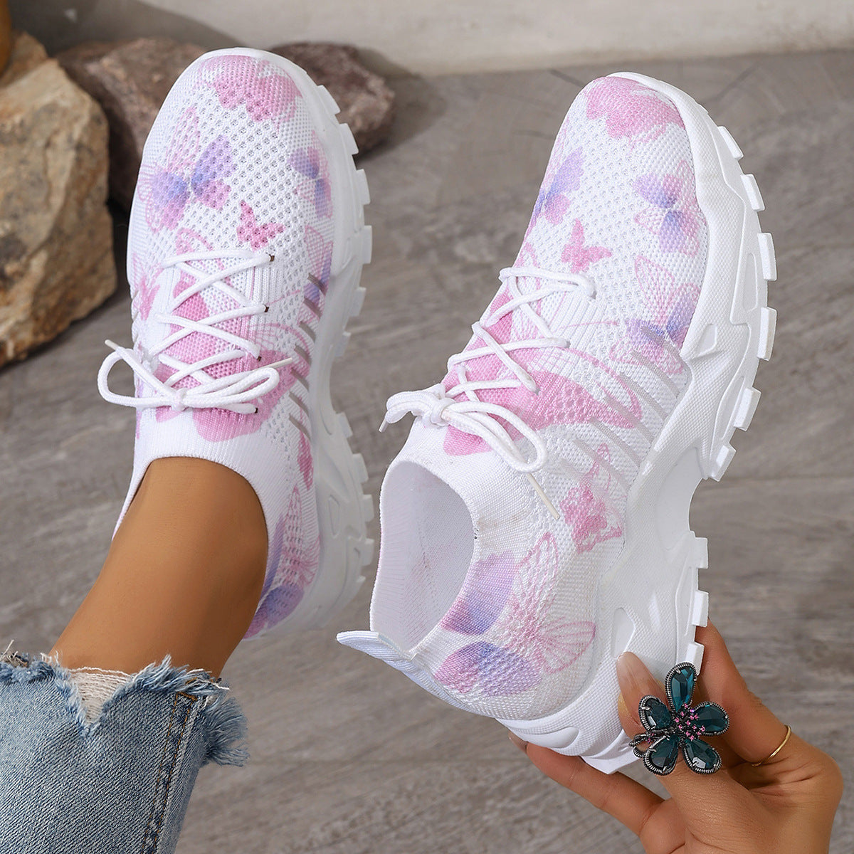 Flying Woven Shoes All-match Non-slip Wear-resistant Sneakers