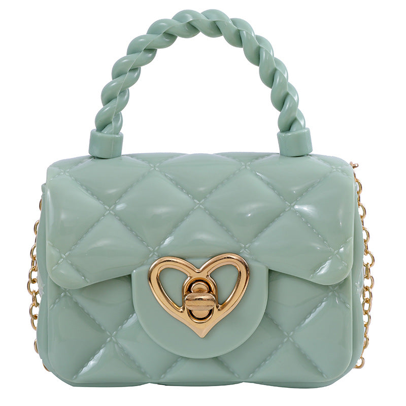 Plastic Transparent Jelly Mini Love Handbag