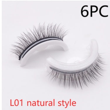 Reusable 3D Mink Lashes Natural False Eyelashes Self Adhesive Fake Glue Free Makeup Eyelash Extension Silk