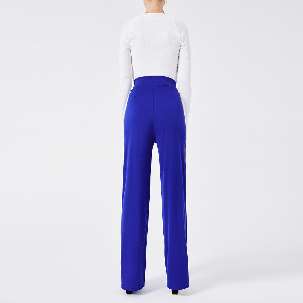 Solid Color Casual Pants Slim, High-waisted Bell Bottoms