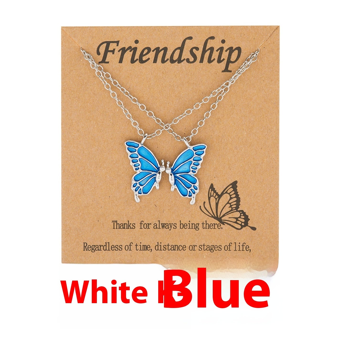 Friendship Paper Card Necklace Creative Butterfly Commemorative Necklace Fashion Jewelry