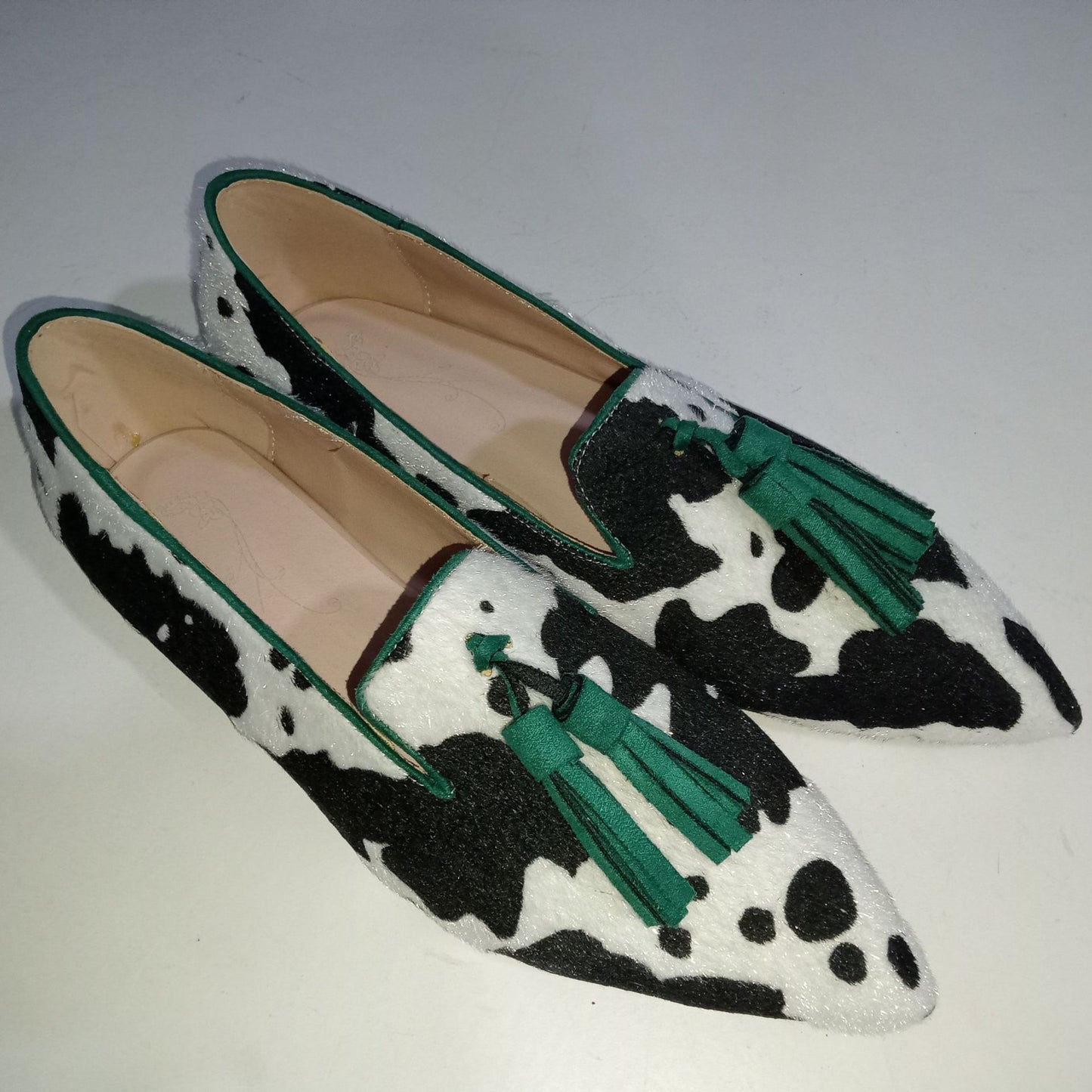 Women's Cows Pattern Tassel Casual Pumps