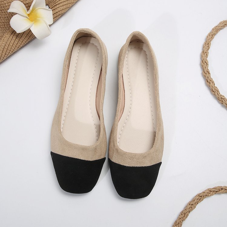 Low Heel Square Head Embroidery Comfortable Shoes