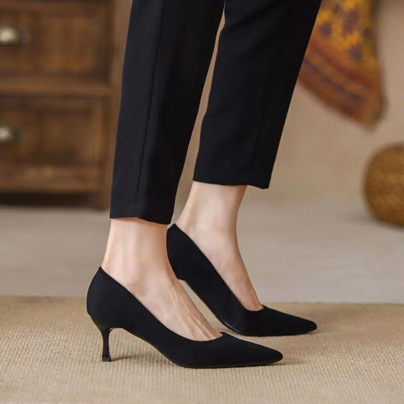 New Women's Shoes Workplace Work Shoes Black High Heels