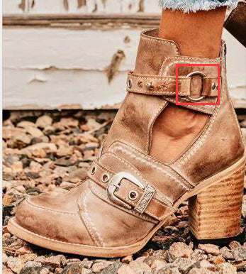 Belt Buckle New Women's Boots Booties High Heel Fashion