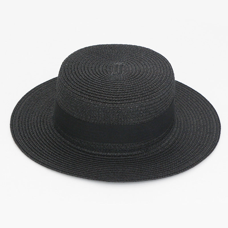 21 Color Square Buckle Dome Panama Lafite Flat Straw Hat