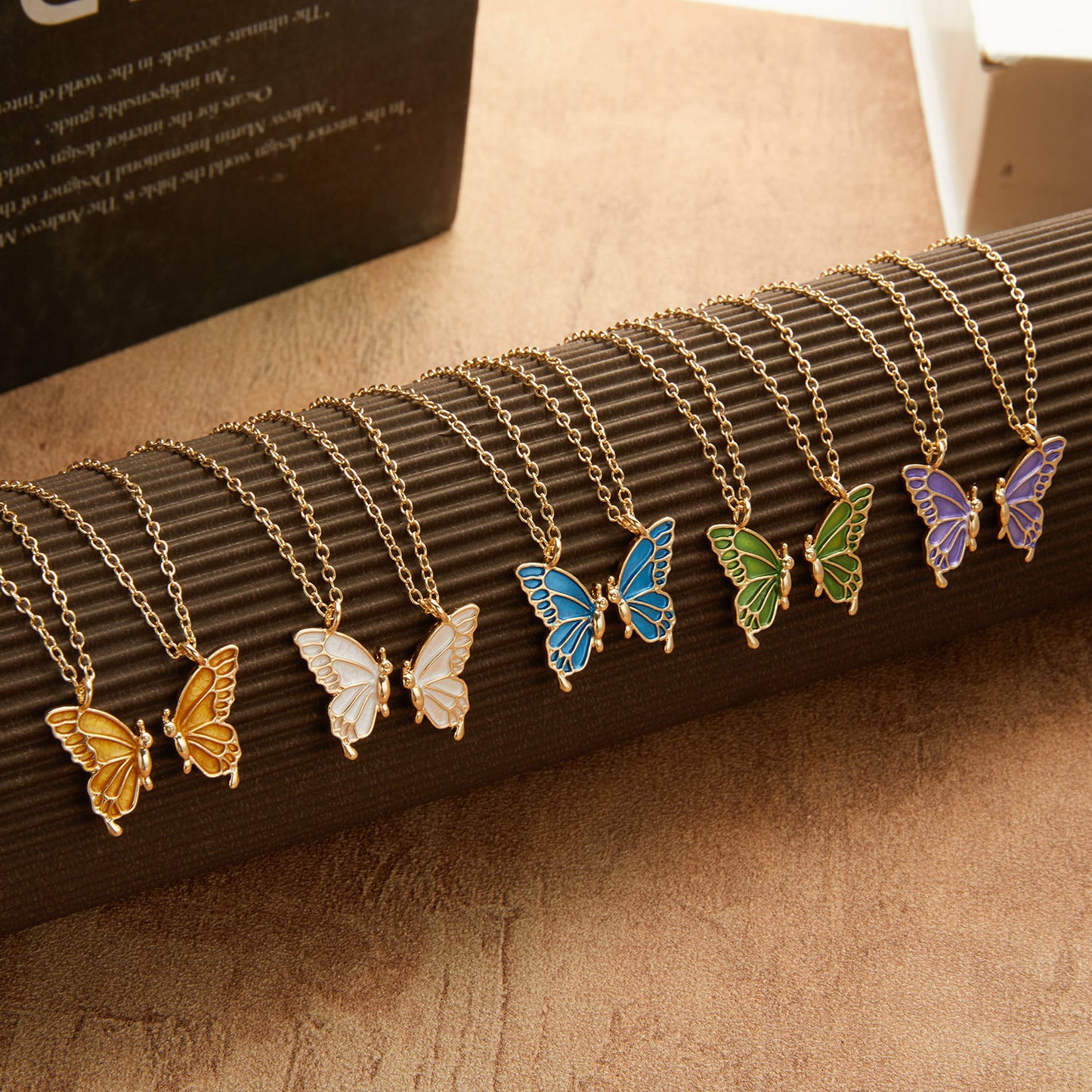 Friendship Paper Card Necklace Creative Butterfly Commemorative Necklace Fashion Jewelry