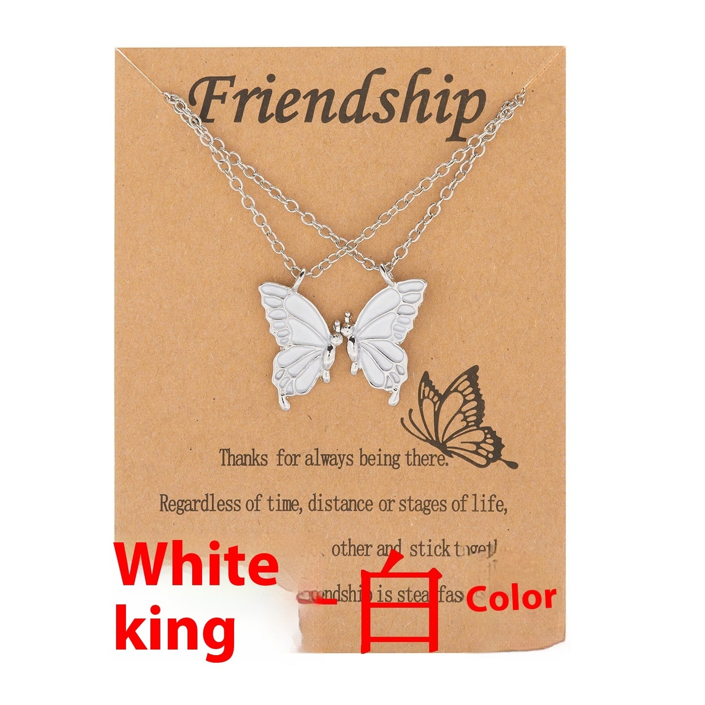 Friendship Paper Card Necklace Creative Butterfly Commemorative Necklace Fashion Jewelry