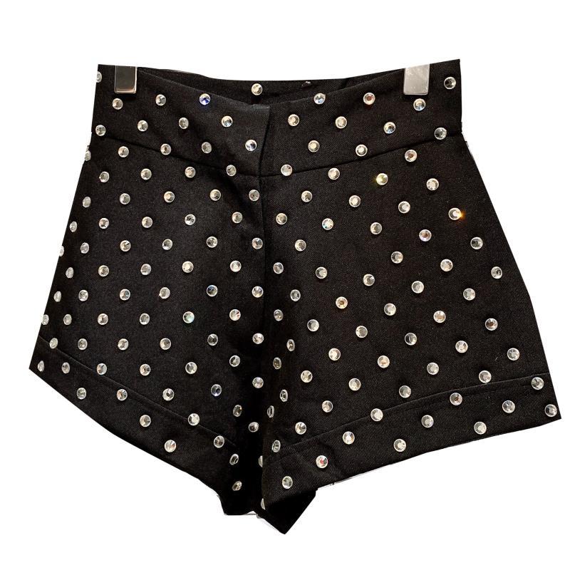 Large Grain Glass Rhinestone Hot Diamond Shorts Female