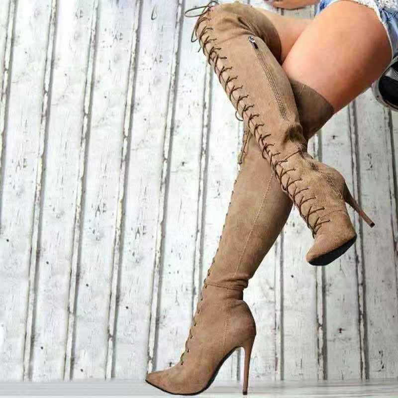 High Suede Long High Stiletto Women's Fashion Boots